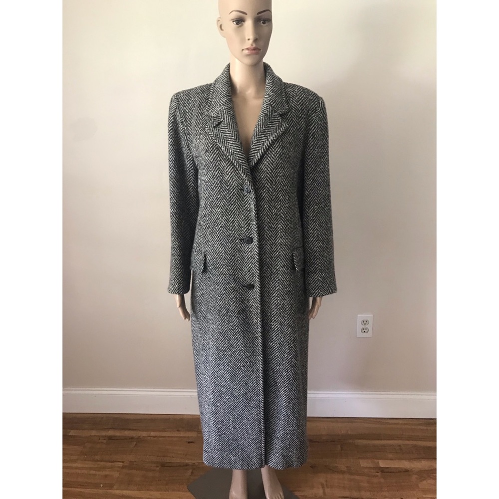 Marvin Richards Black and White Full Length Coat